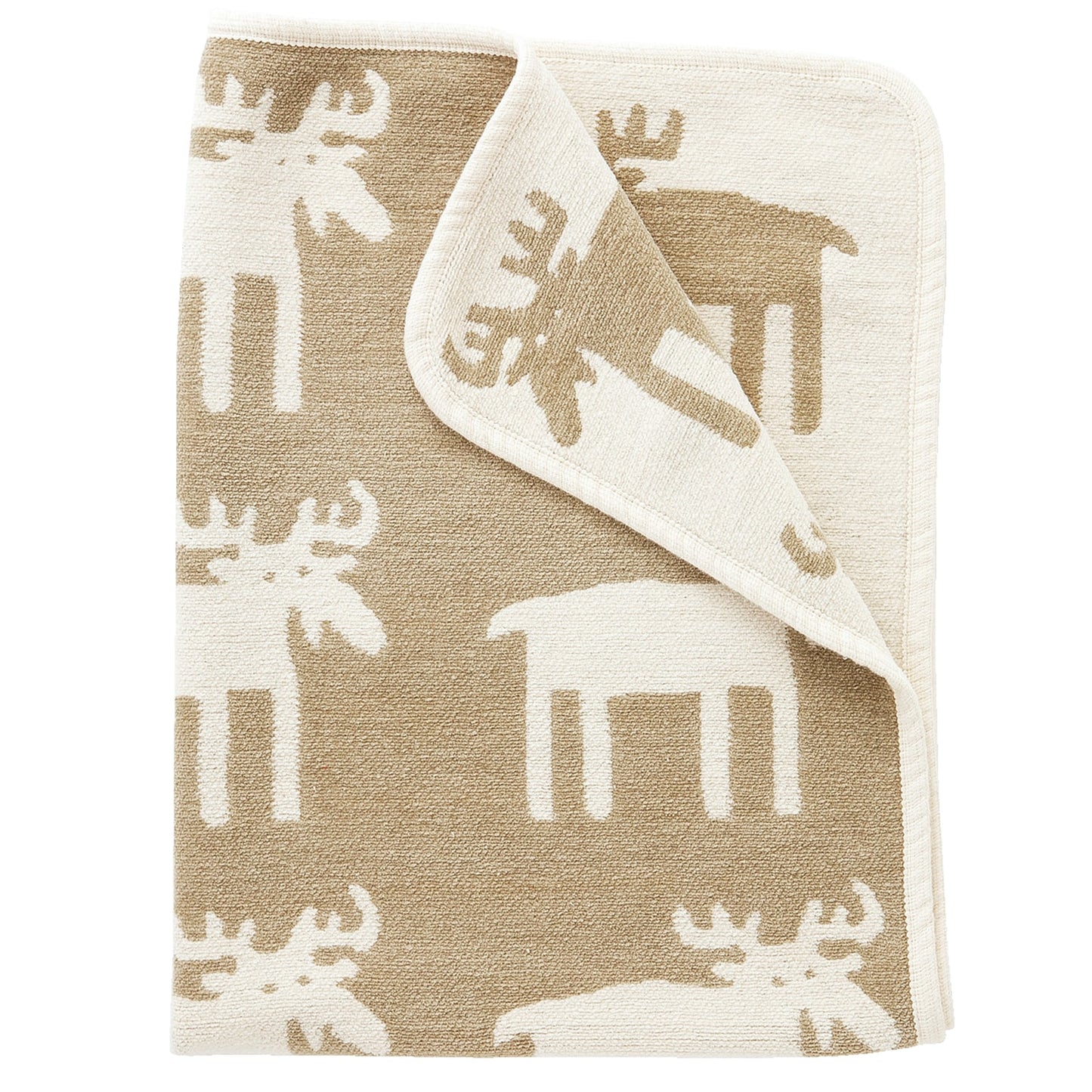 KLIPPAN/クリッパン シュニールコットン ミニブランケット ベングトのムース